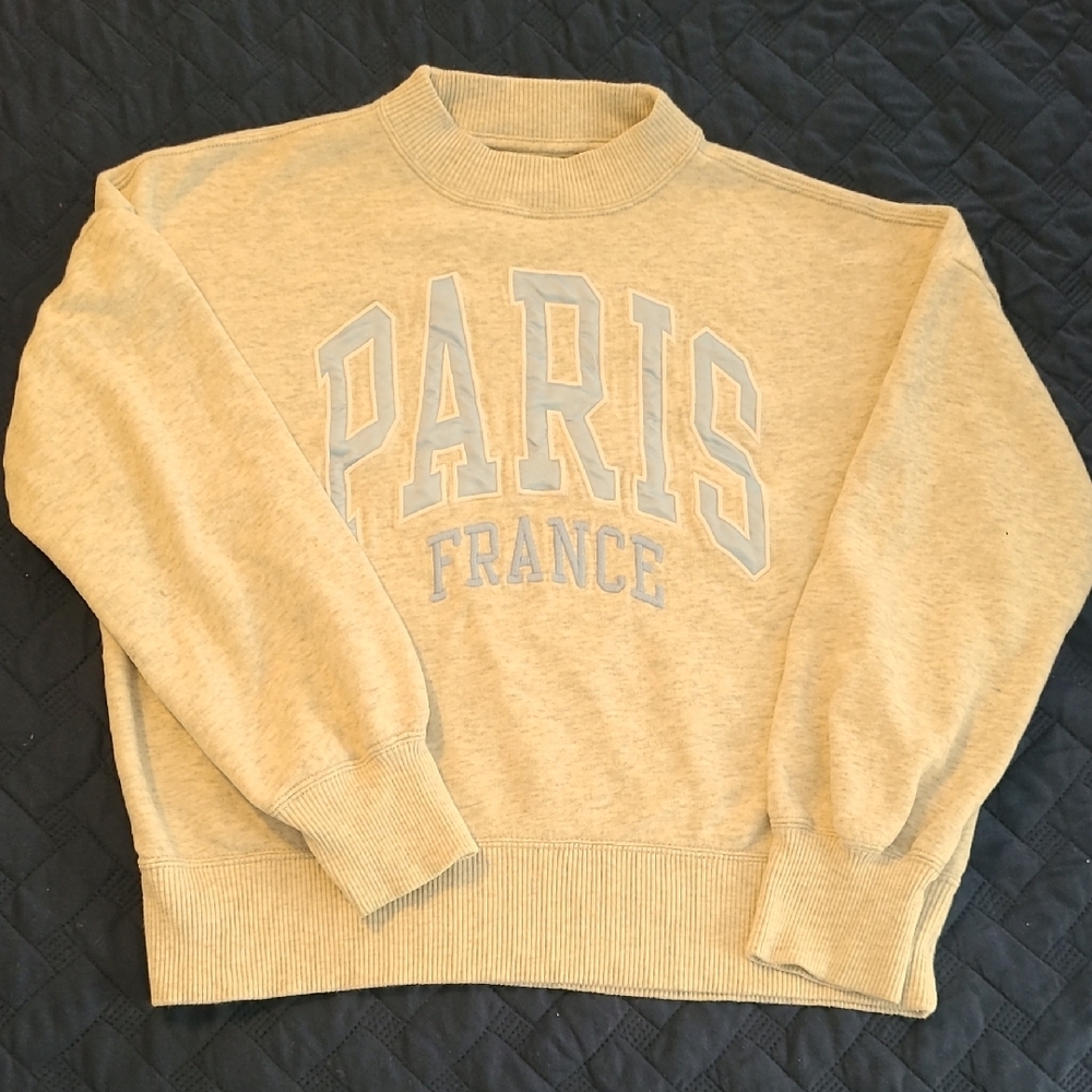 Abercrombie Kids, Size 11/12, Gray Paris France Crew Neck Sweater